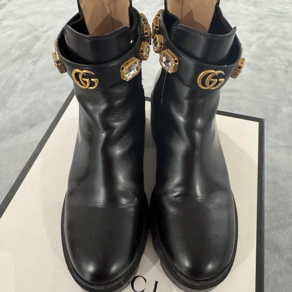 Gucci Black Leather Ankle Boots - Picture 2 of 11